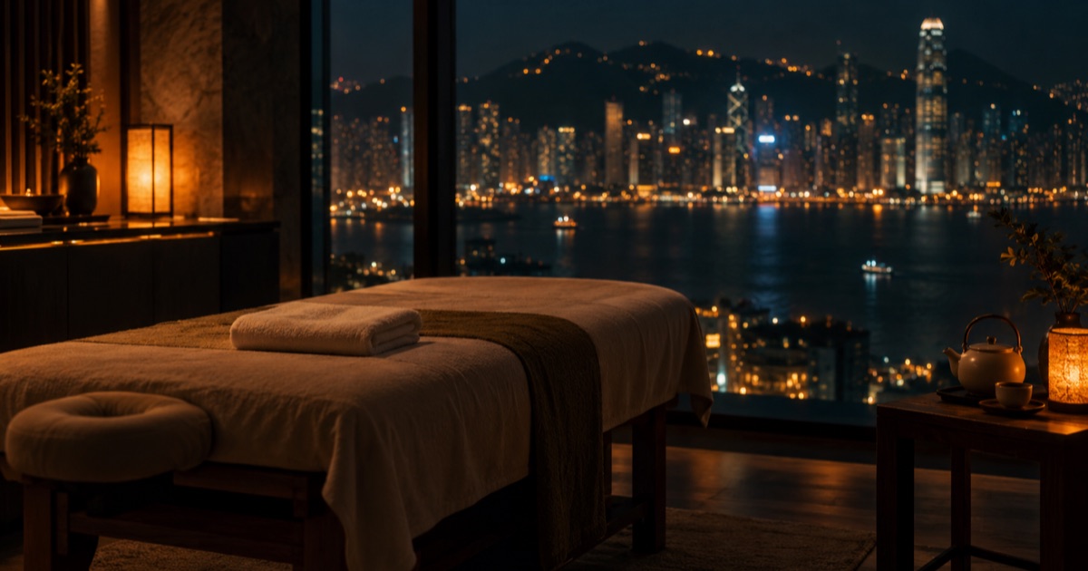 香港 60 分鐘花多少:泰式按摩 HK$300、樓上骨出火 HK$598、水療 SPA 全套 HK$1,100——按摩店、樓上骨、桑拿一張表(2026)