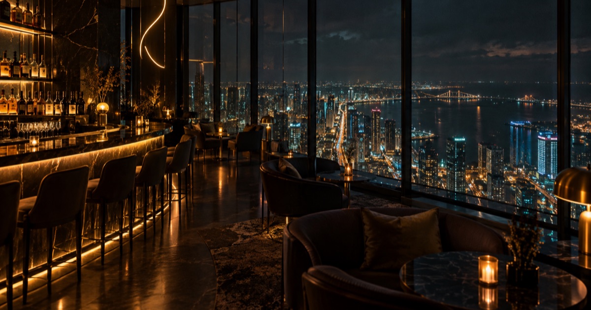 仁川 Panoramic 65 Bar:松島 Oakwood 65 樓看西海夕陽轉夜景的飯店酒吧,官網掛著兩套時段(2026)