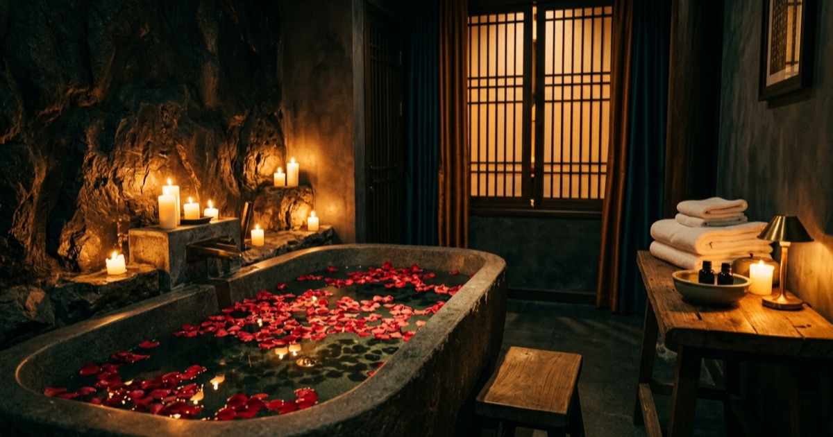 河內 Rose Spa:官網三檔 nuru 套餐一百二十萬到兩百四十萬 VND,價目後面標「Ticket & Tip」(2026)